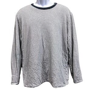 Faherty Shirt Mens XL Grey Pink Reversible Long Sleeve Striped Crew‎ Neck Tee